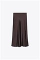 Сатиновая миди-юбка Zara с высокой талией и эластичным поясом, размеры XS-XXL 11039773