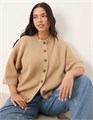 Короткий вязаный кардиган ASOS Curve с рельефной текстурой, круглым вырезом и расслабленным кроем 11041053