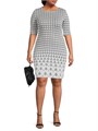 Платье-футляр от Ming Wang с геометрическим узором и лодочным вырезом, 52% вискоза, 48% полиэстер, размер Plus 11030115