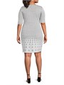 Платье-футляр от Ming Wang с геометрическим узором и лодочным вырезом, 52% вискоза, 48% полиэстер, размер Plus 11030115