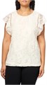 Стильный молодежный топ Anne Klein с кружевными вставками и круглым вырезом, 90% нейлон и 10% эластан 11071248