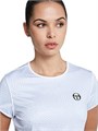 Женская белая футболка Sergio Tacchini с ярким принтом, короткими рукавами и облегающим кроем 10020401