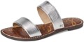 Женские сандалии Sam Edelman Gala Flat, из мягкой серебряной кожи, удобная модель с двумя ремешками 11078099