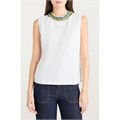 Cinq a Sept Хлопковый топ с кристаллическим декором от Cinq a Sept, 100% хлопок, застёжка на пуговицу 10041885