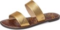 Женские сандалии Sam Edelman Gala с двумя ремешками и удобной шнуровкой, золотые 11102098