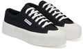 Женские кроссовки Superga 2631 с платформой и полосатым резиновым носком из экзотического хлопка 11062377