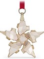 Swarovski Новогодняя игрушка 2021, малая хрустальная звезда с 67 гранями, бархатной лентой цвета шампань 11085915