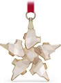 Swarovski Новогодняя игрушка 2021, малая хрустальная звезда с 67 гранями, бархатной лентой цвета шампань 11085915