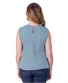 Молодёжный топ без рукавов с плетёной горловиной и застёжкой на пуговицы, голубой принт, 24Seven Comfort 11027603
