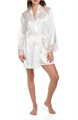 In Bloom by Jonquil Атласный халат Janelle с кружевной отделкой и съемным поясом, длинными рукавами, 96% полиэстера 10046109