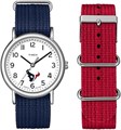 Timex Часы для болельщиков Houston Texans 38 мм с серебристым корпусом и синим ремешком 11054077