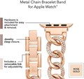 Anne Klein Элегантный браслет-цепочка в цвете розового золота для Apple Watch, регулируемый, подходит для большинства запястий 11049585