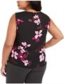 Женская блуза без рукавов с цветочным принтом и плиссировкой на горловине от Nine West, 100% полиэстер 11064638