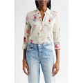 Рубашка L',Agence с цветочным принтом на пуговицах, из мягкой вискозы, с рукавами три четверти и асимметричным подолом 10041279