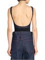 Боди из стретч-денима Alaia с глубоким вырезом, без рукавов, сделано в Италии 11009497