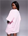 Розовая оверсайз футболка с графическим дизайном бегового клуба ASOS Weekend Collective, часть комплекта 11012127