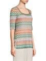 Туника с разноцветными зигзагообразными полосами и квадратным вырезом из трикотажа «пойнтель» от Misook 11009219