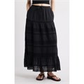 Макси-юбка Treasure &amp, Bond из вискозы и хлопка с кружевными вставками, эластичным поясом и карманами 10045491