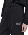 Женские брюки с высокой посадкой и логотипом из страз DKNY, 100% хлопок 11030924