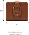 Fossil Женский кошелек из натуральной кожи LiteHide с кнопкой, 4 , x 2 , x 9 , и множеством карманов 11082075