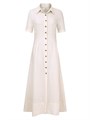 Dl1961 Льняное макси-платье Montauk с коротким рукавом, пуговицами, свободного кроя и регулируемым поясом 11015067