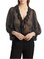 Alice + Olivia Шифоновая блуза Betsie с рюшами и металлическими горошинами, 85% шелк, 15% вискоза 10042885