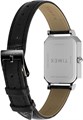 Timex Женские наручные часы с прямоугольным корпусом 21 мм, серебристым корпусом, белым циферблатом и черным кожаным ремешком 11063568
