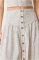 Marine Layer Миди-юбка Jade Stripe в полоску с кнопками спереди из смеси конопли (54% конопля, 44% тенсел, 2% спандекс) 10044557