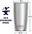 Стакан Yeti Rambler 20 унций из нержавеющей стали с двойной вакуумной изоляцией и крышкой MagSlider 11098152
