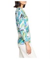 Лонгслив из хлопка с принтом в зелено-синих тонах от Nic+Zoe Petite Island Beat, 70% хлопок, 30% акрил 11039005