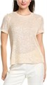 Футболка с коротким рукавом из сетчатого материала с пайетками и тройной сеткой Anne Klein, 95% полиэстер, 5% эластан 11044851