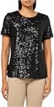 Футболка с коротким рукавом из сетчатого материала с пайетками и тройной сеткой Anne Klein, 95% полиэстер, 5% эластан 11044851