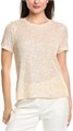 Футболка с коротким рукавом из сетчатого материала с пайетками и тройной сеткой Anne Klein, 95% полиэстер, 5% эластан 11044851