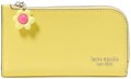 Kate Spade New York Стильный женский кошелек из сафьяновой кожи с цветочным декором на молнии, небольшой, желтый 11098324