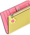 Kate Spade New York Стильный женский кошелек из сафьяновой кожи с цветочным декором на молнии, небольшой, желтый 11098324