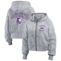 Короткое молодёжное худи с капюшоном и принтом Sacramento Kings на полной застёжке от WEAR by Erin Andrews 10044885