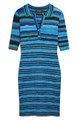 Платье-свитер в яркую полоску от Desigual, с коротким рукавом и воротником-поло, 72% вискоза 10045572