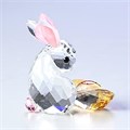 Swarovski Кристальная фигурка кролика Ву с азиатскими символами, высота 5,8 см, в разных цветах 11064116