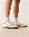 Кроссовки adidas Originals Samba OG белого и коричневого цвета с текстурированной подошвой и шнуровкой 11038822