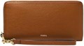 Fossil Кожаный клатч на молнии с RFID защитой, размер 7,75 , х 1,9 , х 10 ,, съемный ремешок 11048355