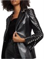 Cinq a Sept Модная закрепленная куртка Milly из веганской кожи с заклепками и длинными рукавами, Cinq a Sept 11021353