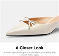 Кожаные балетки Coach Women',s Runway Mule с острым носком, каблуком 4,5 см и бантом 11063950