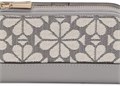 Kate Spade New York Женский кошелек из жаккардовой ткани с цветочным узором Spade, на застежке, серый/многоцветный 11102863