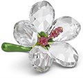 Цветок гибискуса Swarovski Florere, 448 граней, прозрачные лепестки, зелёная металлическая ножка, розовая сердцевина 11088766