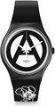Swatch Кварцевые часы с черным корпусом из биоматериала, 41 мм, белый циферблат, стрелки с персонажем Вик от VERDY 11101580