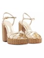 Сандалии Schutz Keefa на плетёной платформе высотой 133 мм с кожаным верхом 10043484
