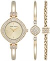 Anne Klein Женские водонепроницаемые часы-браслет с кристаллами и японским кварцевым механизмом 11090259