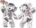 Swarovski Фигурки пара медвежат Happy Together, 3,8 x 5,4 x 3,2 см, прозрачные кристаллы с красным сердцем и розовым цветком 11100227