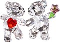 Swarovski Фигурки пара медвежат Happy Together, 3,8 x 5,4 x 3,2 см, прозрачные кристаллы с красным сердцем и розовым цветком 11100227