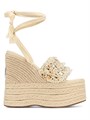 Сандалии на платформе Peony от Naked Wolfe с каблуком 140 мм и плетеной эспадрильной подошвой 11016179